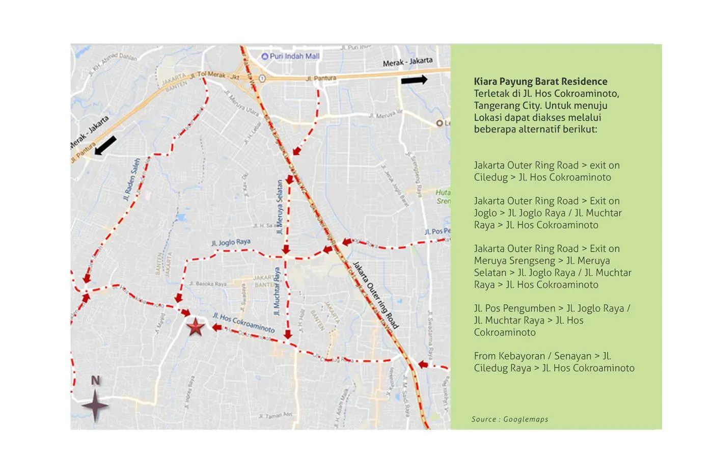 kiara payung barat residence lokasi