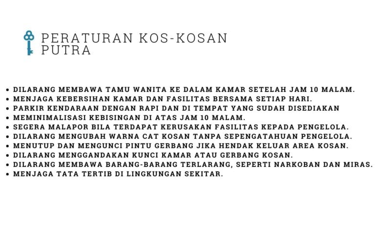 Peraturan Kos Kosan Dan Contoh Kata Katanya Yang Bisa Ditiru